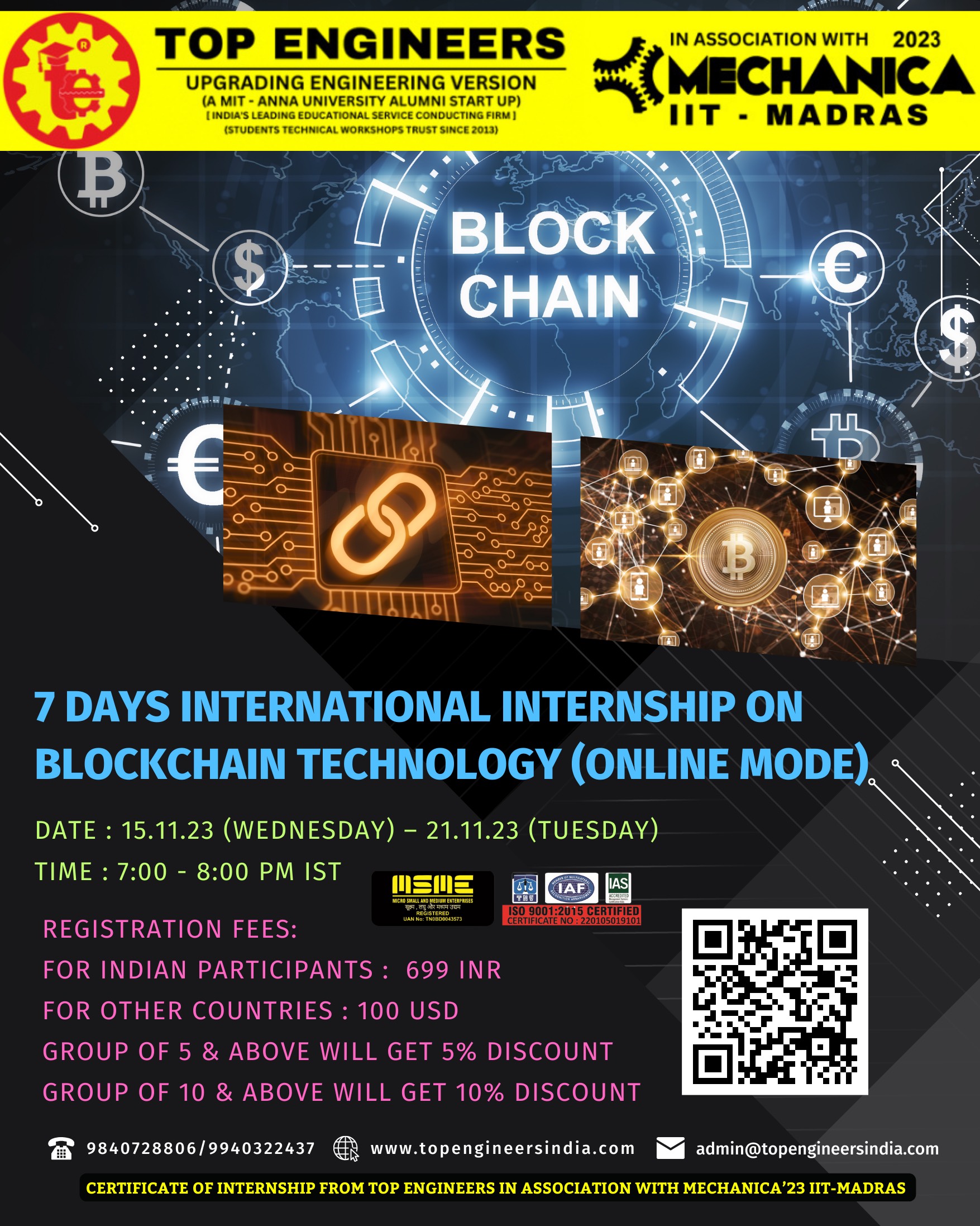 7 Days International Internship on Blockchain Technology 2023